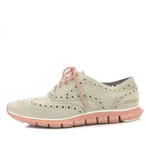 COLE HAAN ゼログランド ステッチライト オックスフォード シューズ 7.5 B グレー ピンク