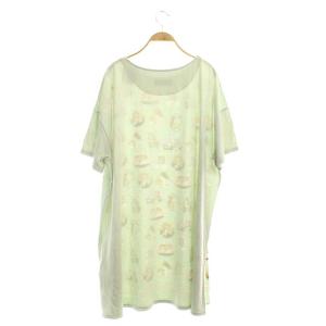 franche lippée Cherir la femme Diary スカーフチュニック ネコ柄 3L ミントグリーン