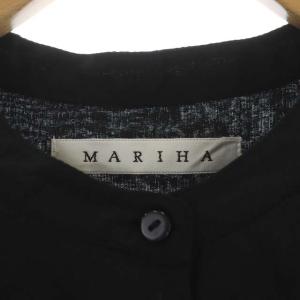MARIHA ギャザーノースリーブマキシワンピース  シャツワンピース フレア ロング コットン 36 ブラック