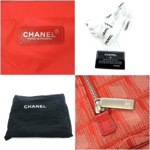 CHANEL ヴィンテージ ニュートラベルライン TGM トート ハンドバッグ ココマーク レッド 7番台