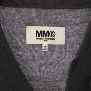 MM6 Maison Margiela ウール混 フリルカーディガン Vネック 長袖 XS チャコールグレー
