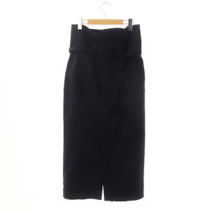 ENFOLD ハイウエストタックデザインスカート ロング スリット ベルト付き 36 紺 ネイビー