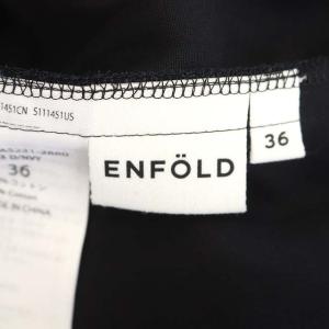 ENFOLD ハイウエストタックデザインスカート ロング スリット ベルト付き 36 紺 ネイビー
