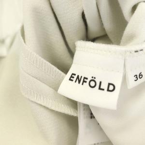 ENFOLD ダブルクロスクロップドパンツ タック 36 アイボリー