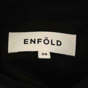 ENFOLD PEツイルフレアシャツドレス ワンピース 長袖 デザインスリーブ 36 ブラック