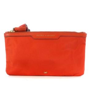 Mini Filing Cabinet ポーチ メイク 化粧 タッセル ナイロン オレンジ レッド