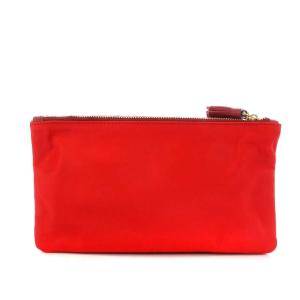 ANYA HINDMARCH Mini Filing Cabinet ポーチ メイク 化粧 タッセル ナイロン オレンジ レッド