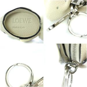LOEWE Bunny Charm コインケース キーホルダー レザー ファー ライトグレー