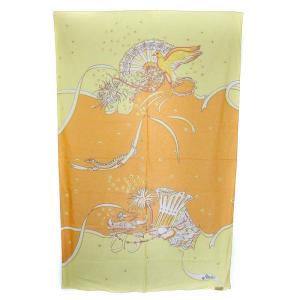 パレオスカーフ 総柄 コットン 黄色 イエロー オレンジ