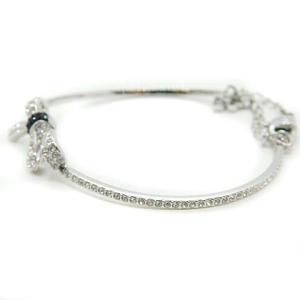 SWAROVSKI リボンスワロバングル シルバー色