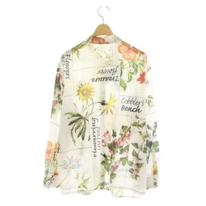 Diagram GRACE CONTINENTAL 22SS ランダムボタニカル柄シャツ 長袖 前開き 総柄 38 ホワイト グリーン イエロー