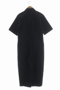 Drawer オールインワン ジャンプスーツ 半袖 ショートスリーブ テーパード タック 36 紺 ネイビー