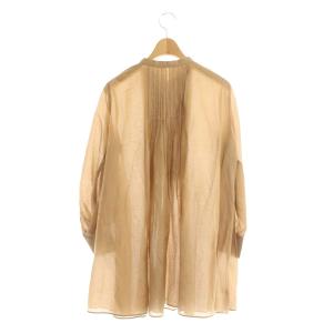 ANAYI 21SS シルクコットンローンチュニック ブラウス 長袖 タック 36 ブラウン