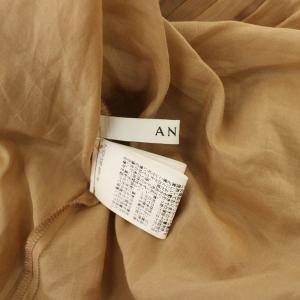 ANAYI 21SS シルクコットンローンチュニック ブラウス 長袖 タック 36 ブラウン