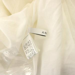 ANAYI 21SS シルクコットンローンチュニック ブラウス 長袖 タック 36 オフホワイト