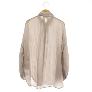 ANAYI 21AW ドビーパフスリーブブラウス シャツ 長袖 ストライプ ワイド 36 ベージュ