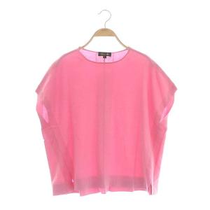 ニット カットソー フレンチスリーブ プルオーバー 18G天竺編み クルーネック 2 ピンク