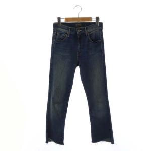 THE INSIDER CROP STEP FRAY DENIM デニムパンツ ジーンズ カットオフ ストレッチ 24 青
