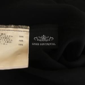 GRACE CONTINENTAL 21SS フリルシャツブラウス 前開き 長袖 ボウタイ ハート柄 38 ブラック