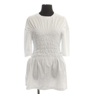 ウエストギャザーカットソー プルオーバー 半袖 36 白