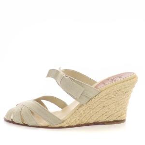 Christian Louboutin サンダル ウェッジソール 25cm グレー