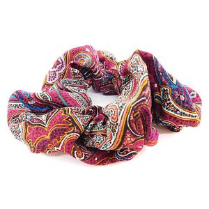 ペイズリー柄シュシュ ヘアアクセサリー ボルドー