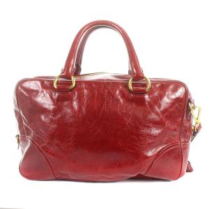 PRADA VITELLO SHINE 2WAY トートバッグ ショルダーバッグ 2way 赤