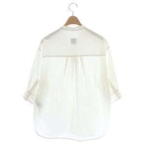Spick&Span 21AW パールボタンギャザースリーブシャツ ブラウス 七分袖 F 白 ホワイト