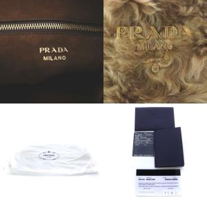 PRADA マトン MONTONE トートバッグ ムートンファー 茶