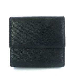 CHANEL ヴィンテージ 9番台 三つ折り財布 ココマーク ダブルホック レザー 黒