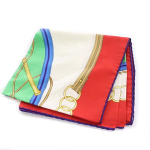 CELINE スカーフ チェーンプリント シルク マルチカラー