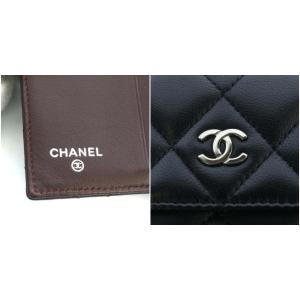 CHANEL マトラッセ 財布 二つ折り ココマーク ダブルホック ラムスキン ブラック 16番台