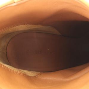 CELINE ショートブーツ チャンキーヒール レザー 36.5 23.5cm ブラウン