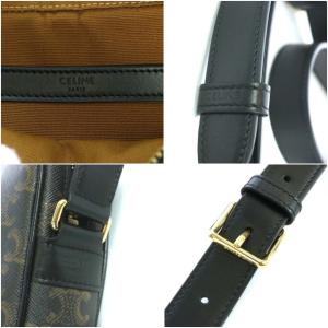 CELINE ミディアム メッセンジャーバッグ トリオンフ ロゴプリント ブラック