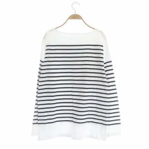 Deuxieme Classe 21AW Coco Stripe T No4 ボーダー ボートネックカットソー 長袖 白 黒