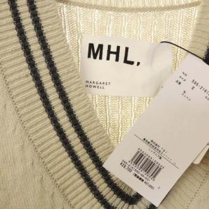 MHL. WOOL COTTON ニットベスト Vネック プルオーバー 2 生成り