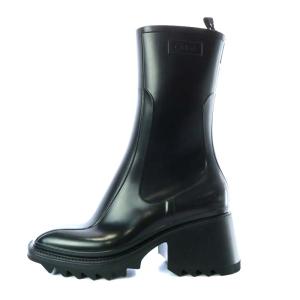 Chloe Betty レインブーツ ウェリントンブーツ チャンキーヒール ラバー 37 ブラック