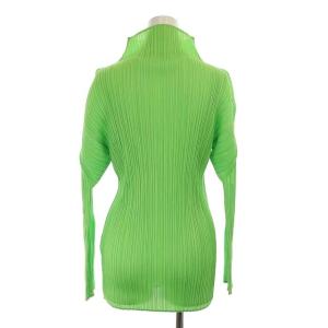 ISSEY MIYAKE プリーツハイネック カットソー M 黄緑