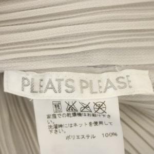 PLEATS PLEASE ISSEY MIYAKE イッセイミヤケ チュール付きトップス プリーツ ブラウス フェイクレイヤード 半袖 3 ライトグレー