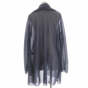 ISSEY MIYAKE Heart メッシュニット ロングカーディガン 長袖 2 ネイビー