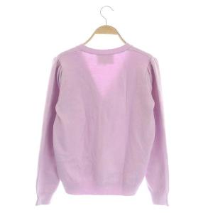 Chesty フラワー刺繍カーディガン ニット Vネック 長袖 前開き F ラベンダー