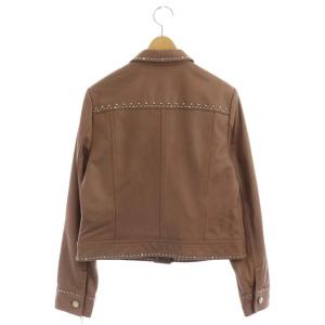 Diagram GRACE CONTINENTAL 20AW スタッズレザージャケット シープレザー アウター ミドル丈 総裏地 38 ピンクブラウン
