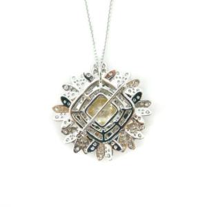 SWAROVSKI エターナル フラワー ブローチ クリスタル ネックレス ペンダント シルバー イエロー