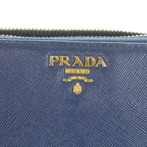 PRADA 長財布 ラウンドファスナー レザー ネイビー