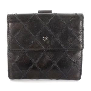 ビコローレ  財布 二つ折り キルティング レザー ブラック