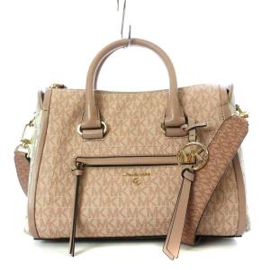 CARINE スモール サッチェル トートバッグ ショルダー 2way PVC チャーム付き バイカラー