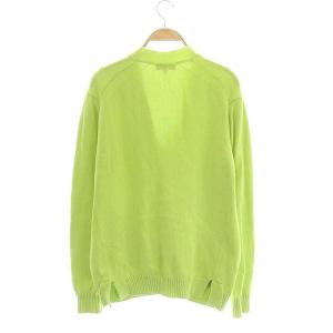 Drawer 7Gコットン天竺Vネックカーディガン ニット 長袖 前開き 2 イエローグリーン