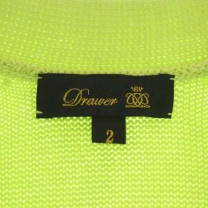 Drawer 7Gコットン天竺Vネックカーディガン ニット 長袖 前開き 2 イエローグリーン