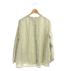 nest Robe リネンスタンドフリルブラウス ギャザー F ミント
