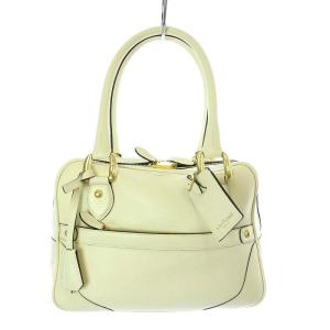 MINI MIA ボストンバッグ ハンドバッグ カーフレザー 南京錠付き ホワイト